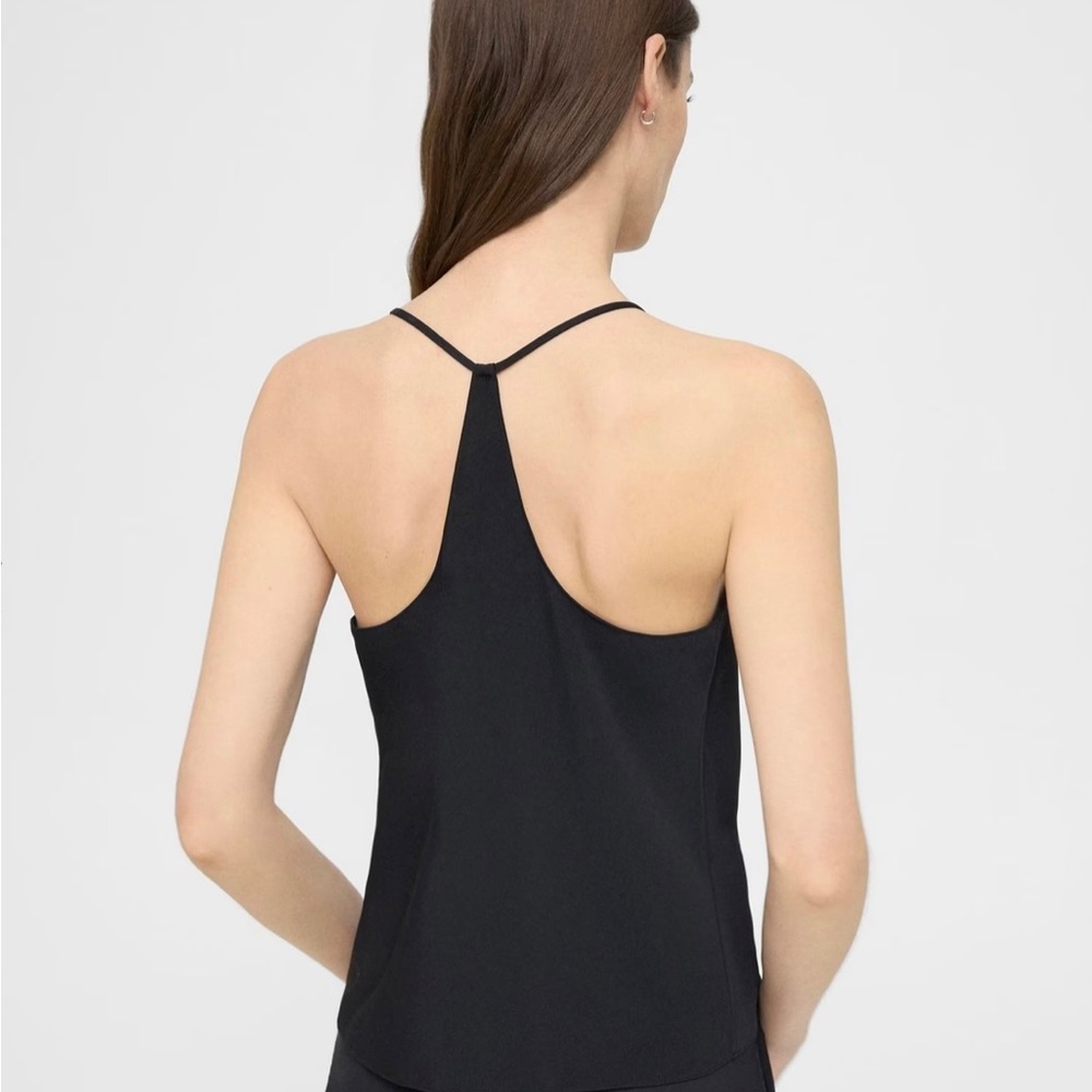 Theory Black Draped Halter Tank Top - Picture 3 of 6